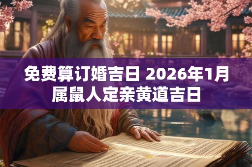 免费算订婚吉日 2026年1月属鼠人定亲黄道吉日
