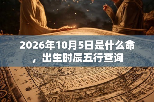2026年10月5日是什么命，出生时辰五行查询