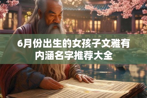 6月份出生的女孩子文雅有内涵名字推荐大全
