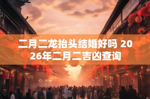 二月二龙抬头结婚好吗 2026年二月二吉凶查询
