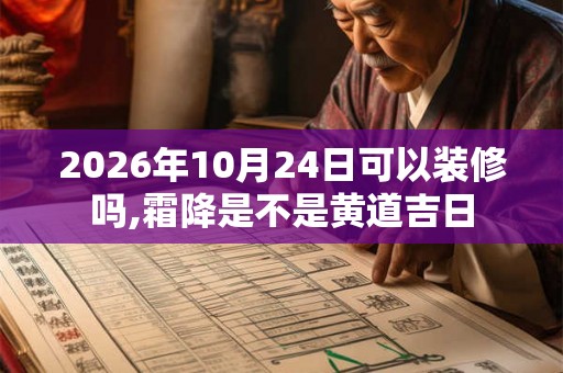 2026年10月24日可以装修吗,霜降是不是黄道吉日