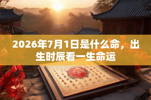 2026年7月1日是什么命，出生时辰看一生命运
