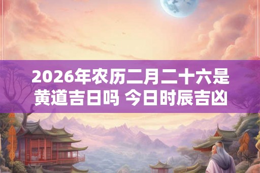 2026年农历二月二十六是黄道吉日吗 今日时辰吉凶