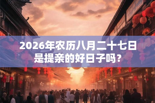 2026年农历八月二十七日是提亲的好日子吗？