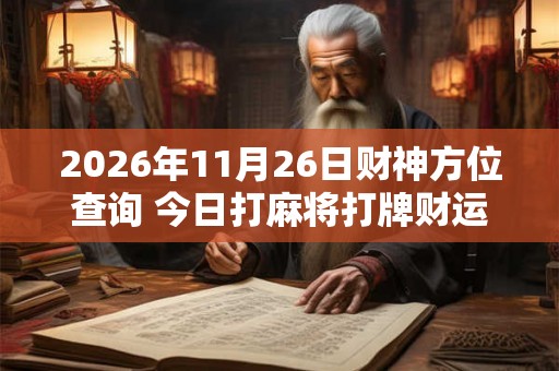 2026年11月26日财神方位查询 今日打麻将打牌财运方位