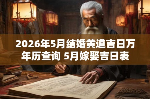 2026年5月结婚黄道吉日万年历查询 5月嫁娶吉日表