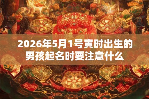2026年5月1号寅时出生的男孩起名时要注意什么