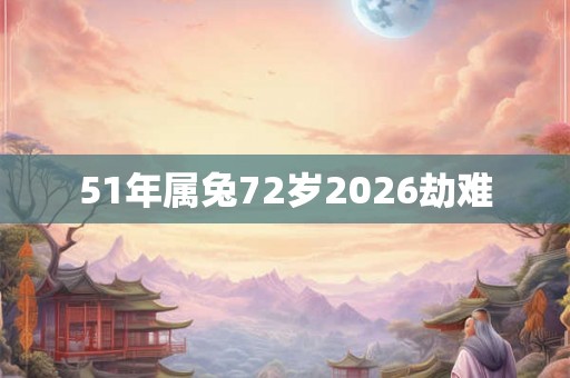 51年属兔72岁2026劫难