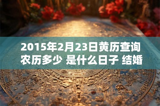 2015年2月23日黄历查询 农历多少 是什么日子 结婚吉时