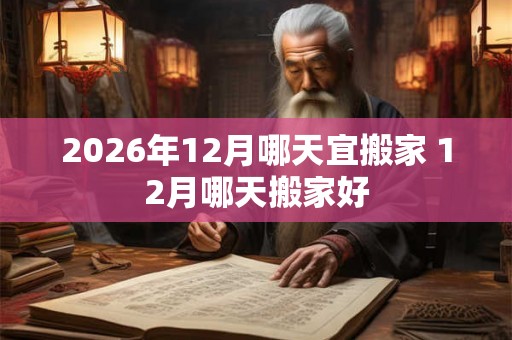 2026年12月哪天宜搬家 12月哪天搬家好