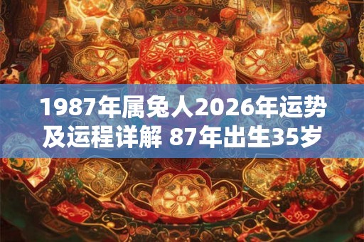 1987年属兔人2026年运势及运程详解 87年出生35岁兔人在虎年每月运势 1987年属兔人2026年运势及运程详解 87年出生35岁兔人在虎年每月运势