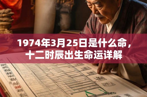 1974年3月25日是什么命，十二时辰出生命运详解