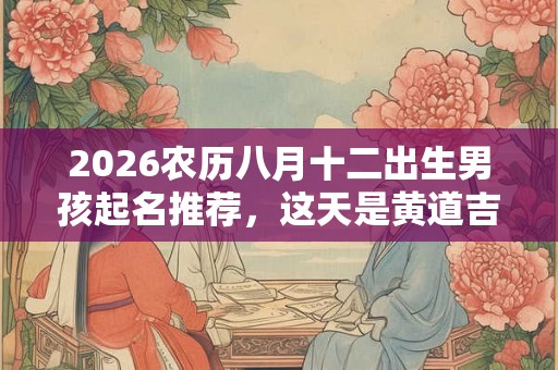 2026农历八月十二出生男孩起名推荐，这天是黄道吉日吗？