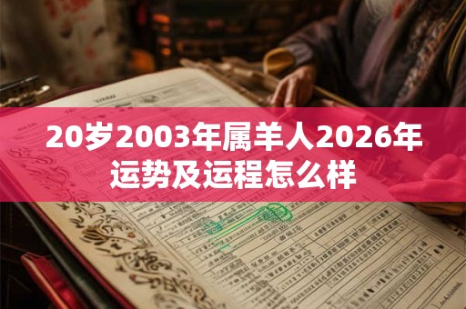 20岁2003年属羊人2026年运势及运程怎么样
