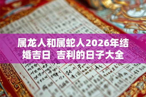 属龙人和属蛇人2026年结婚吉日  吉利的日子大全