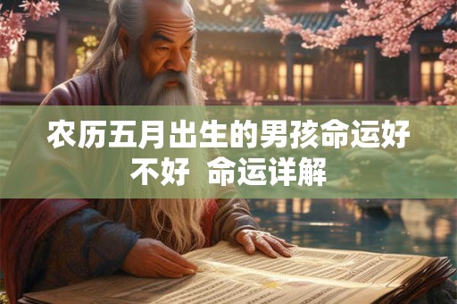 农历五月出生的男孩命运好不好  命运详解