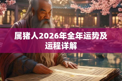 属猪人2026年全年运势及运程详解