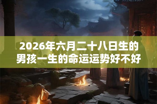 2026年六月二十八日生的男孩一生的命运运势好不好？