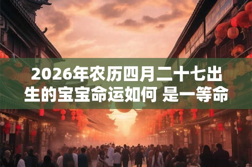 2026年农历四月二十七出生的宝宝命运如何 是一等命吗