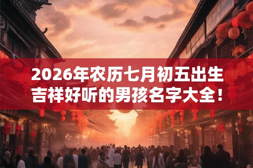 2026年农历七月初五出生吉祥好听的男孩名字大全！