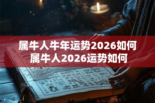 属牛人牛年运势2026如何 属牛人2026运势如何