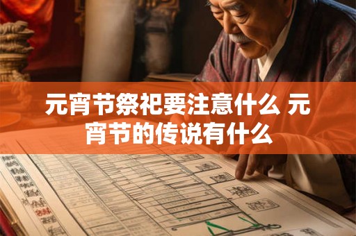 元宵节祭祀要注意什么 元宵节的传说有什么