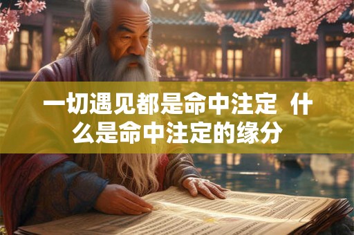 一切遇见都是命中注定  什么是命中注定的缘分