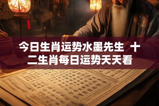 今日生肖运势水墨先生  十二生肖每日运势天天看