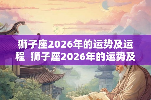 狮子座2026年的运势及运程  狮子座2026年的运势及运程