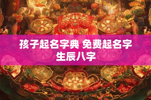 孩子起名字典 免费起名字生辰八字