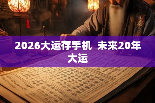 2026大运存手机  未来20年大运