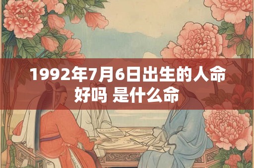 1992年7月6日出生的人命好吗 是什么命