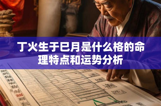 丁火生于巳月是什么格的命理特点和运势分析