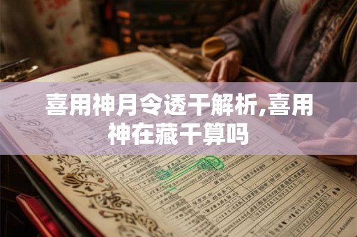 喜用神月令透干解析,喜用神在藏干算吗