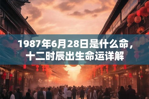 1987年6月28日是什么命，十二时辰出生命运详解
