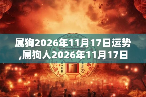 属狗2026年11月17日运势,属狗人2026年11月17日财运,生肖狗2026年11月17日运势