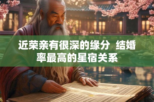 近荣亲有很深的缘分  结婚率最高的星宿关系