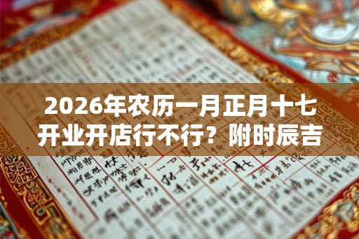2026年农历一月正月十七开业开店行不行？附时辰吉凶分析！