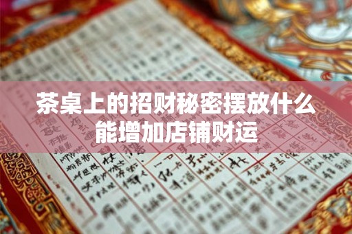 茶桌上的招财秘密摆放什么能增加店铺财运 茶桌上的招财秘密摆放什么能增加店铺财运