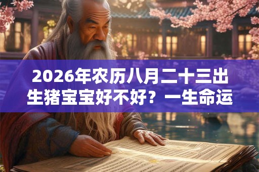 2026年农历八月二十三出生猪宝宝好不好？一生命运如何？