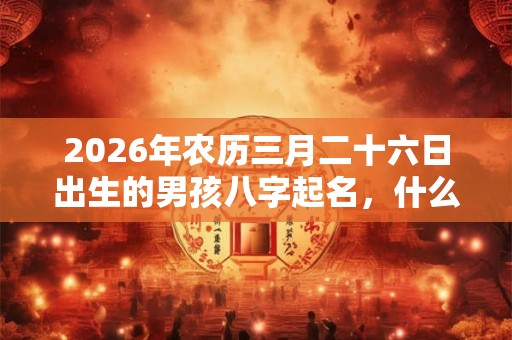 2026年农历三月二十六日出生的男孩八字起名，什么名字吉利？