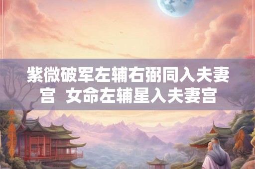 紫微破军左辅右弼同入夫妻宫  女命左辅星入夫妻宫