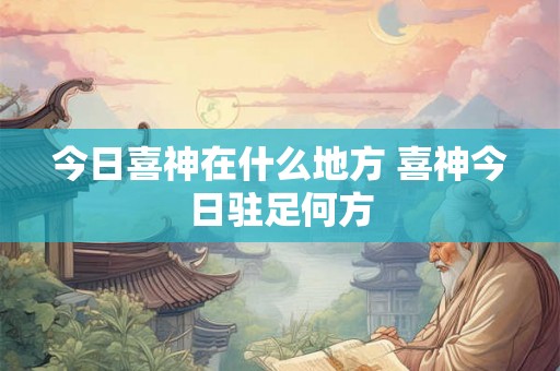 今日喜神在什么地方 喜神今日驻足何方