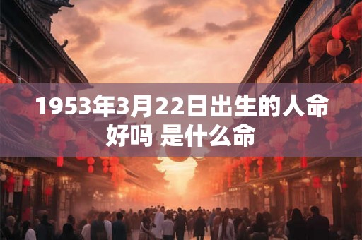 1953年3月22日出生的人命好吗 是什么命