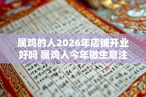 属鸡的人2026年店铺开业好吗 属鸡人今年做生意注意事项