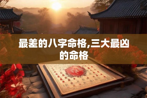 最差的八字命格,三大最凶的命格 最差的八字命格,三大最凶的命格