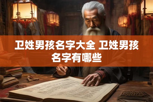 卫姓男孩名字大全 卫姓男孩名字有哪些