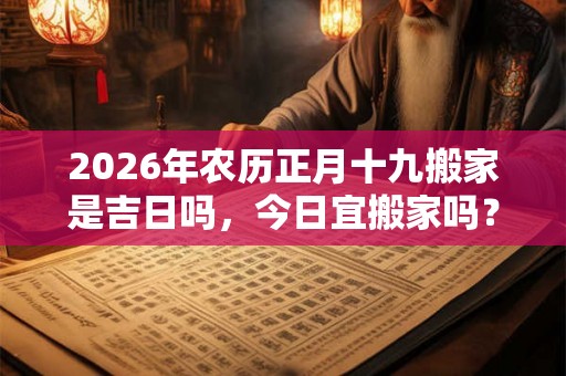 2026年农历正月十九搬家是吉日吗,今日宜搬家吗? 2026年农历正月十九搬家是吉日吗,今日宜搬家吗?