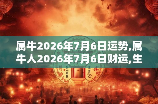 属牛2026年7月6日运势,属牛人2026年7月6日财运,生肖牛2026年7月6日运势