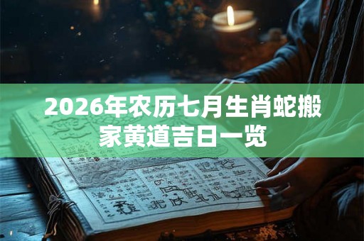 2026年农历七月生肖蛇搬家黄道吉日一览